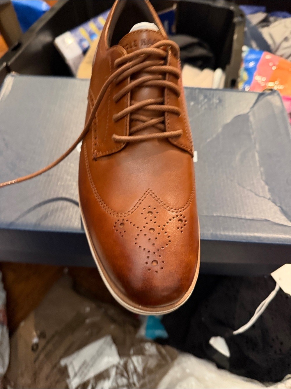 Cole Haan Tan Leather Wingtip Derby